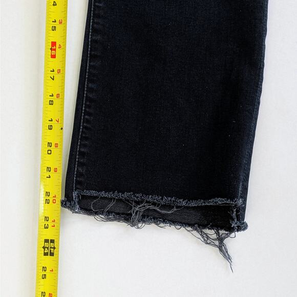 Mother Jeans Insider Crop Step Fray Women's 34 Black Night in Paris Wash Stretch - Picture 8 of 13